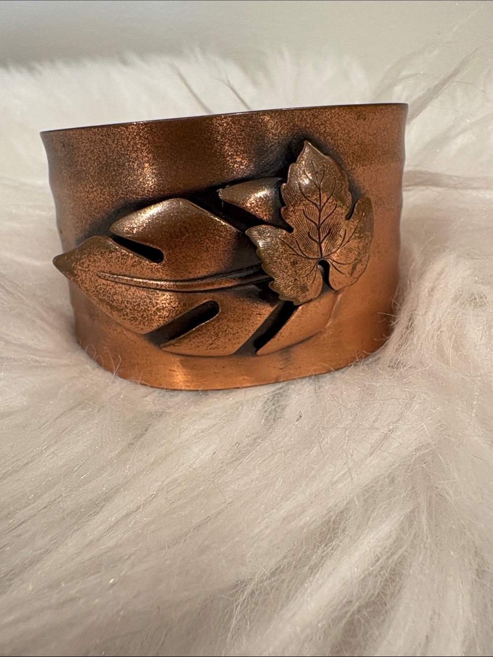 Stunning Copper-Tone Leaf Cuff Bracelet 🍂✨